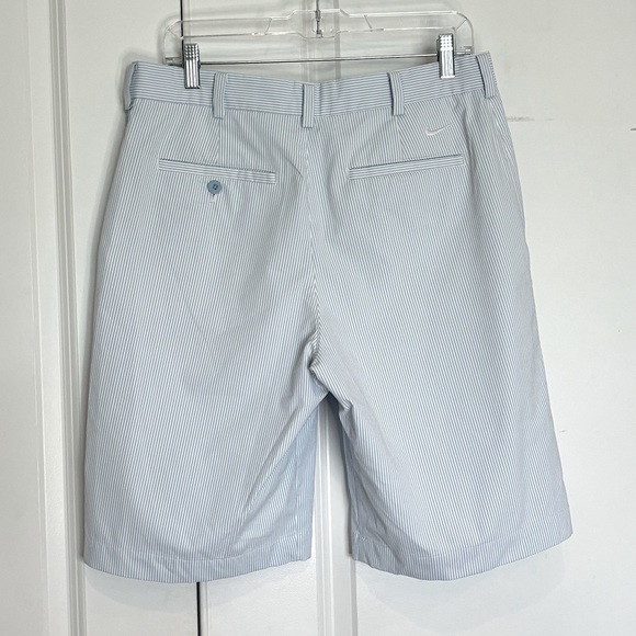 Nike Golf Blue White Stripe Flat Front Shorts 32 - Picture 5 of 9